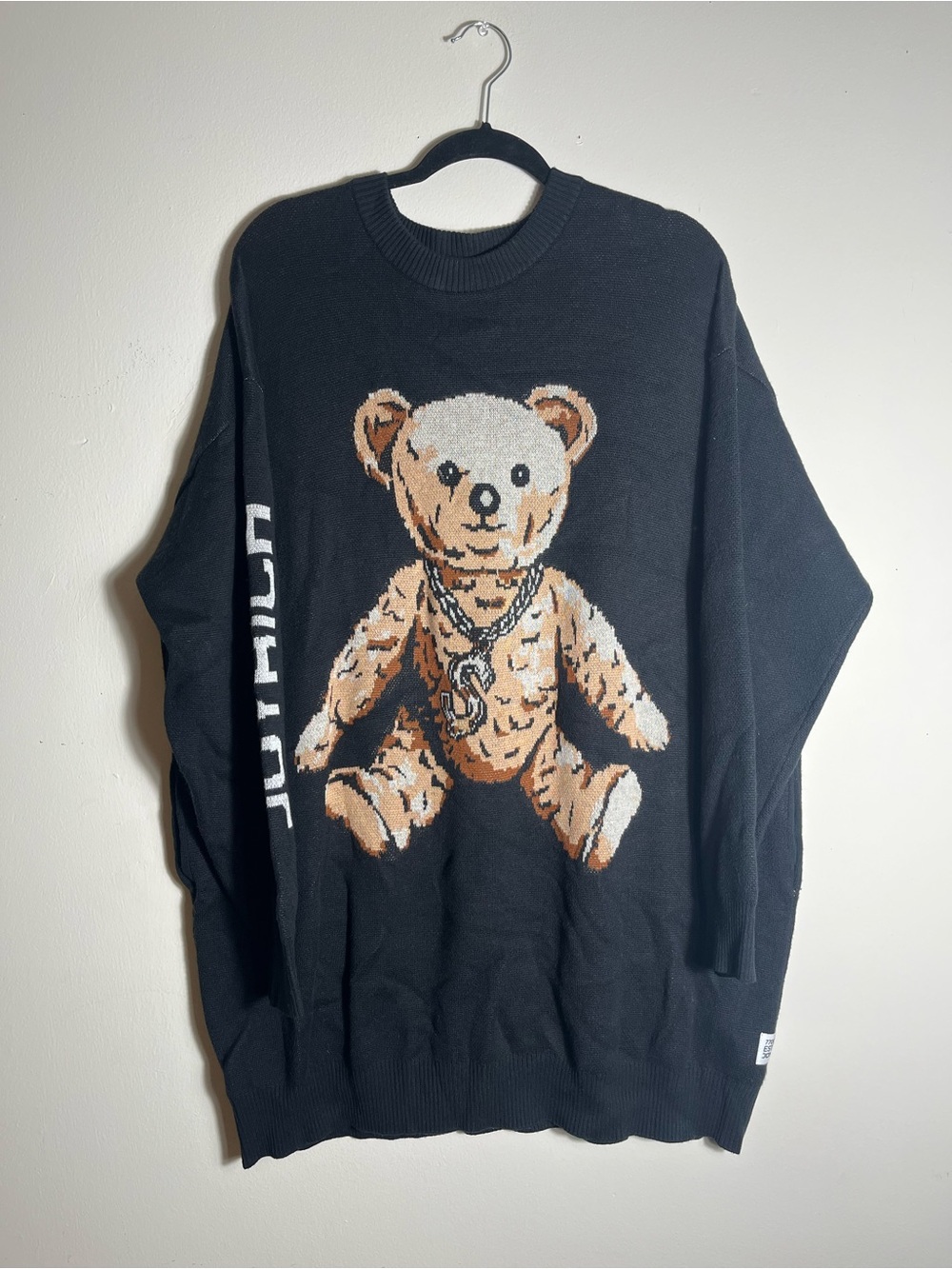 Joyrich Teddy Bear‎ Sweater Black Graphic Knit Streetwear Unisex M